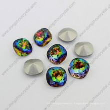 Square 18mm Silver Foiled Crystal Stones for Jewelry Stones